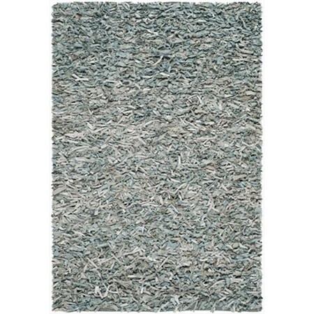 Safavieh 4 x 6 ft. Small Rectangle Shag and Flokati Leather Shag Light Blue Hand Knotted Rug LSG511L-4